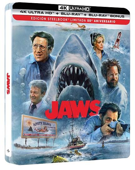 Tiburón (+ Blu-Ray) Ed. Steelbook 50 Aniversario - 4K UHD | 8414533146135 | Steven Spielberg