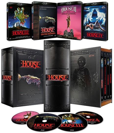 House 1-2-3-4  Estuche de Madera y Piel (Numerado y limitado) - Blu-Ray | 8436558202474 | Steve Miner, Ethan Wiley, James Isaac, David Blyth, Lewis Abernathy