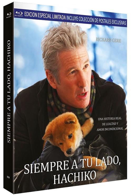 Siempre A Tu Lado (Hachiko) -Con funda y 8 postales- - Blu-Ray | 8436558201286 | Lasee Hallstrom