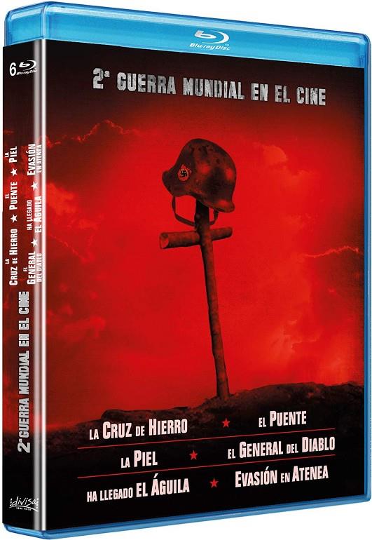 Cine Segunda Guerra Mundial (Pack: La Cruz de Hierro / El Puente / La Piel / El General del Diablo / Ha Llegado el Águila / Evasión en Atenea) - Blu-Ray | 8421394414761 | Varios