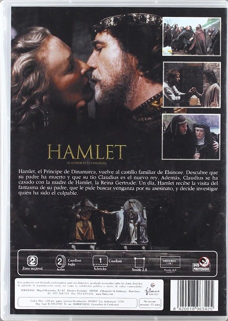 Hamlet, el honor de la venganza - DVD | 8420018963425 | Franco